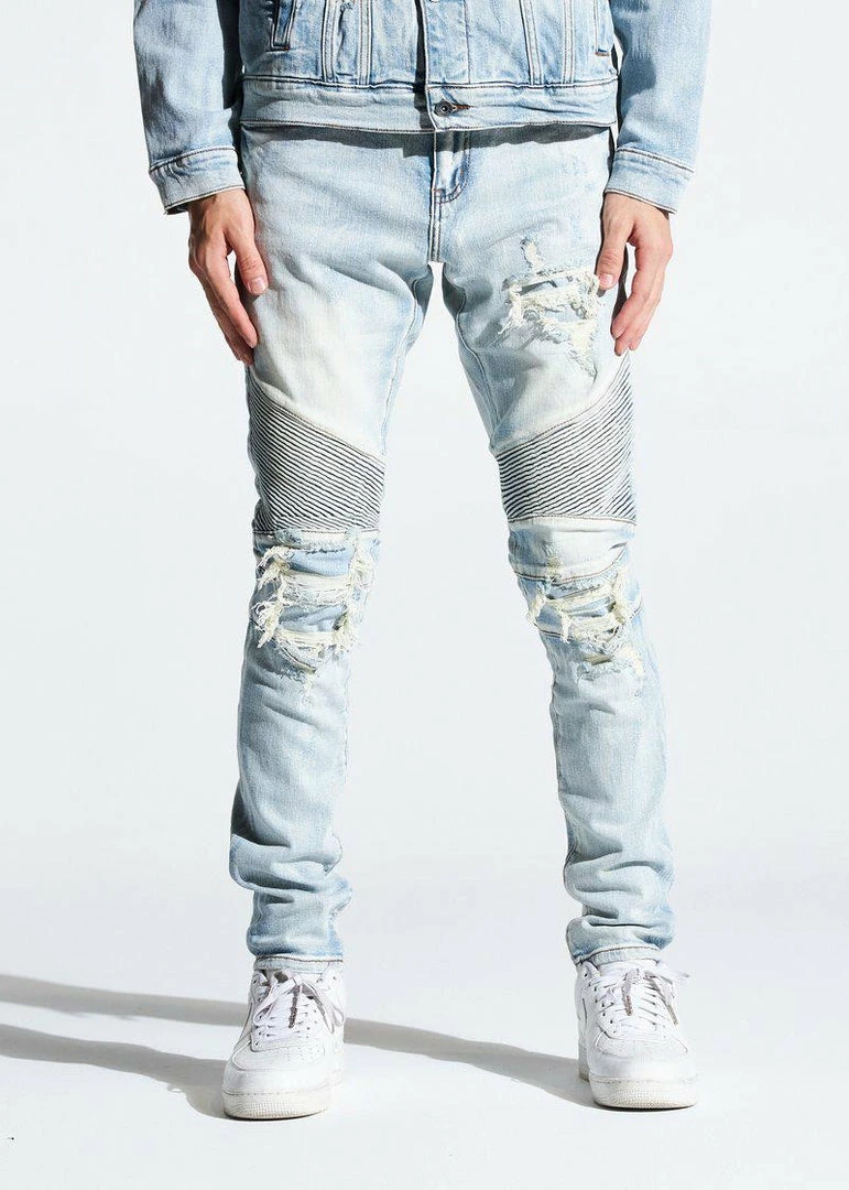 Crysp Denim (light Blue Biker Wash Jeans) 3 Crysp Denim (light Blue Biker Wash Jeans)
