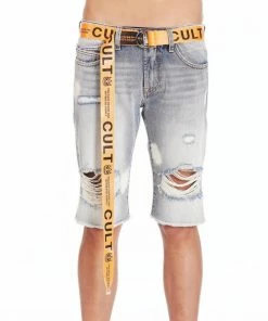 Cult Of Individuality (bleached/orange Rocker Belt Short)