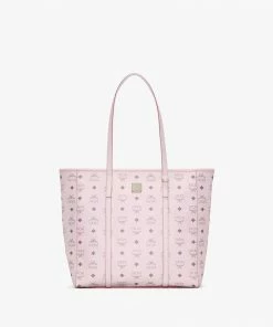 New Arrivals MCM (pink Medium Zipper Toni Shopper In Visetos Bag)