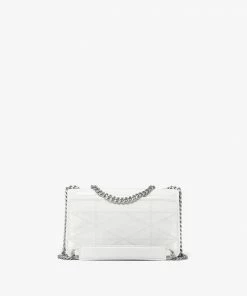New Arrivals Mcm (white Quilted Shoulder Bag In Crushed Leather)