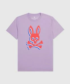 New Arrivals Psycho Bunny (mens California Lilac Henton Graphic T-shirt)