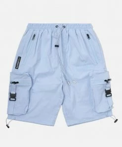 New Arrivals Eight & Nine (baby Blue/black Combat Cargo Zipper Short)