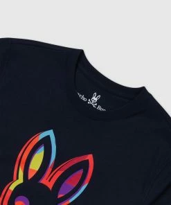 Psycho Bunny (mens Navy Bins Graphic T-shirt)