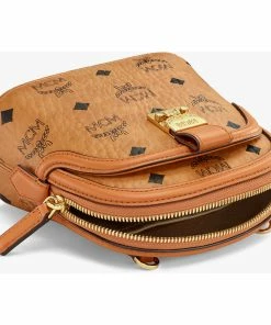 New Arrivals Mcm (cognac Mini Anna Visetos Canvas Crossbody Bag)