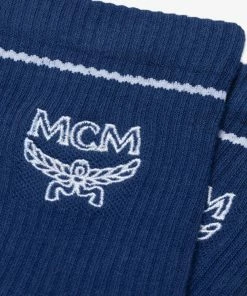 MCM (Royal Blue Classic Logo Cotton Socks)