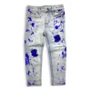 Dna Premium (kids Blue/royal Blue Cut Crystal Drip Jean)