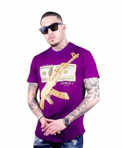New Arrivals AVENUE GEORGE (Purple/Gold CREWNECK T-SHIRTS)