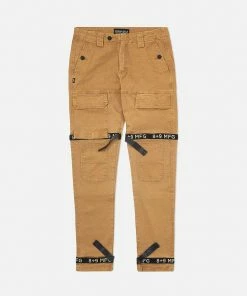 Eight & Nine (tan/ Black Strapped Slim Utility Wash Jean)
