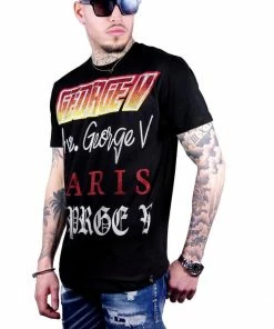 Avenue George (Black Crewneck T-shirts) New Arrivals