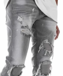 Kdnk (grey Pintuck Patched Jean)