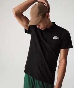 Lacoste (Mens Black Sport Cotton Blend Polo)