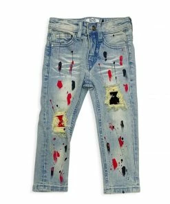 Dna Premium (kids Blue Cut Red/black Crystal Drip Jean) New Arrivals