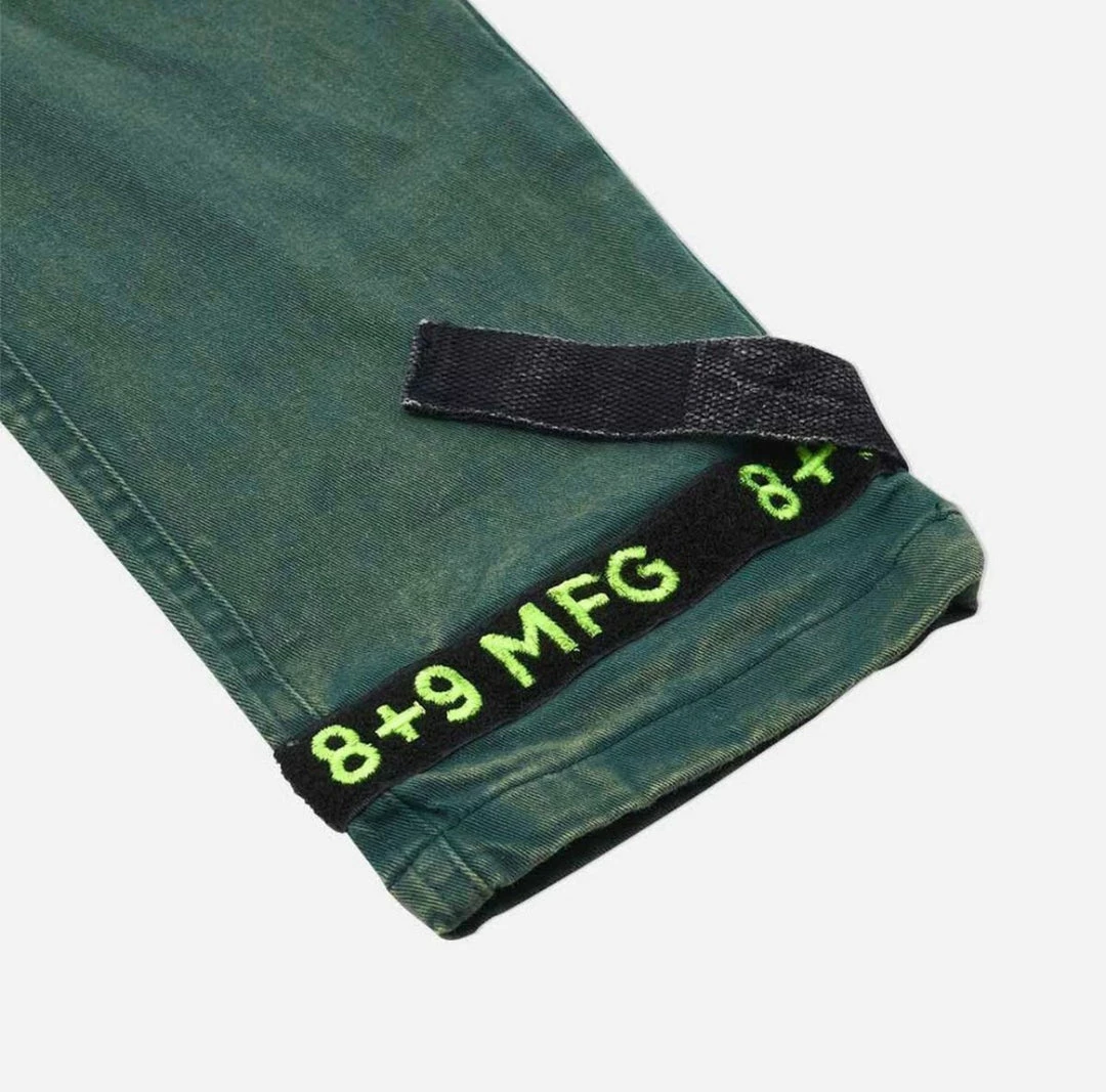 Eight & Nine (green/black Strapped Slim Utility Wash Jean) 5 Eight & Nine (green/black Strapped Slim Utility Wash Jean)
