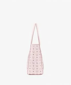 New Arrivals MCM (pink Medium Zipper Toni Shopper In Visetos Bag)
