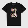 Psycho Bunny ( Mens Black Ash Graphic T-shirt) New Arrivals