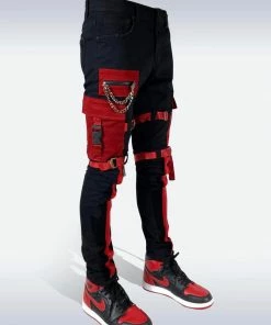Preme Denim (black/red Cargo Zip Jean)