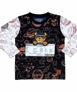 New Arrivals Elite Denim (kids Black/brown Teddy Bear Long Sleeve T-shirt)