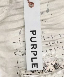 New Arrivals Purple Brand (bandana Patch Print White Jean)