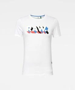 New Arrivals G-star (white/blue Raw T-shirt)