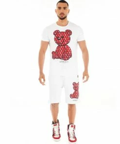 Avenue George (white/red Teddy Bear Short Set) New Arrivals