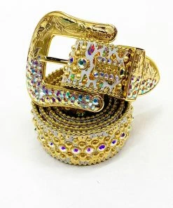 B.B SIMON (white/gold Crystal Belt)