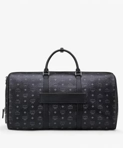 New Arrivals Mcm ( Black Ottomar Weekender Bag In Visetos)