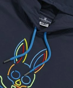 New Arrivals Psycho Bunny (men’s Navy Barbon Neon Glow Hoodie)