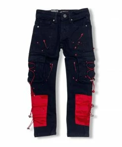 New Arrivals Denimicity (kids Black/red Cargo Jean)