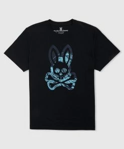 New Arrivals Psycho Bunny (mens Black Thames Graphic T-shirt)