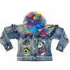 Elite Denim (girls Kids Tan Rainbow Furry Jacket)