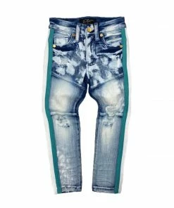 New Arrivals Elite Denim (kids Blue/turquoise Stripe Jean)