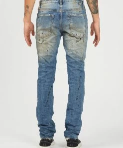 New Arrivals ARTMEETSCHAOZ (blue/sand/black Drip Wash Jeans )