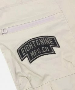 Eight & Nine (cream/black Strapped Slim Utility Wash Cargo )