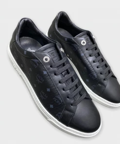 MCM (Mens Black Classic Low Top Monogram Sneaker) New Arrivals
