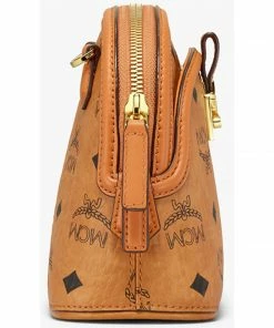 New Arrivals Mcm (cognac Mini Anna Visetos Canvas Crossbody Bag)