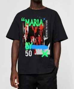 MARIA BY FIFTY (Black Crewneck T-shirts)