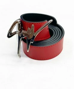 Giuseppe Zanotti (Red /sliver Leather Belt)