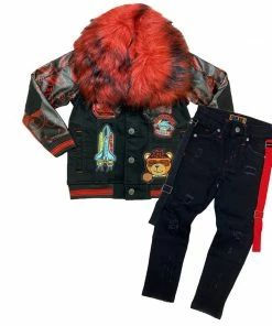 Elite Denim (kids Black/red Furry Set)