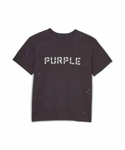 New Arrivals Purple Brand (black Jersey Stencil Logo Paint T-shirt)