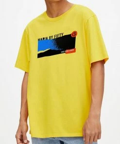 New Arrivals Maria By Fifty (yellow /multi Crewneck T-shirt)