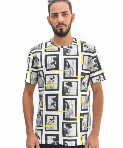 Maria By Fifty (White /Lime Crewneck T-shirts)