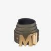 Mcm (olive Claus M Reversible Belt 1.75" In Visetos) New Arrivals