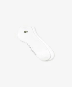 LACOSTE (Men's White/gray Sport Low Cut Socks)