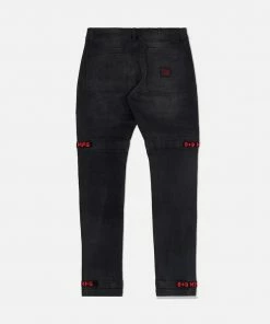 Eight & Nine (Grey /red Strapped Slim Utility Wash Jean)