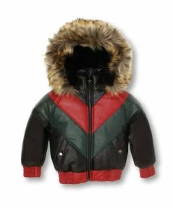Dakoma (kids Black/red Furry Leather Jacket)
