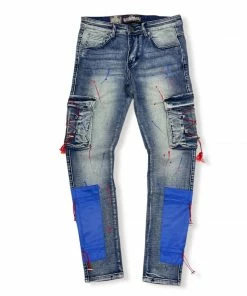 Denimicity (men’’s Dark Blue/red Cargo Jean)