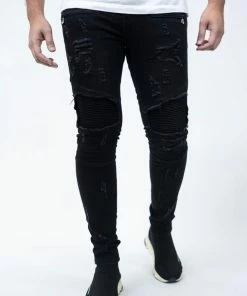 Damati Denim (black Biker Prem Stretch Jean -16) New Arrivals