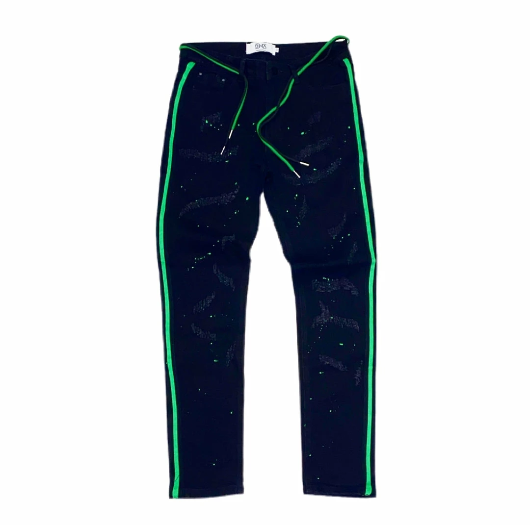 Dna Premium (black/green Handcraft Stripe Jean) New Arrivals 3 Dna Premium (black/green Handcraft Stripe Jean) New Arrivals