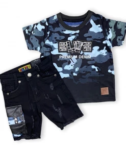 Elite Denim (kids Black Camo “elite Short Set) New Arrivals