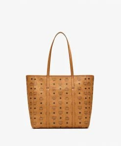 MCM (cognac Medium Zipper Toni Shopper In Visetos Bag) New Arrivals